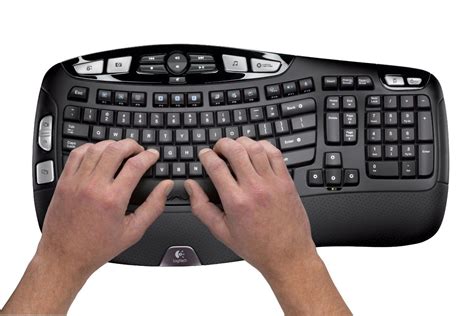 Logitech MK550 Wave USB Wireless Ergonomic Keyboard and Mouse Combo for PC Mac 920-003733 ...