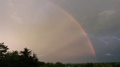 Rainbow Lightning after a nasty storm. Too bad I only had my phone. : r ...