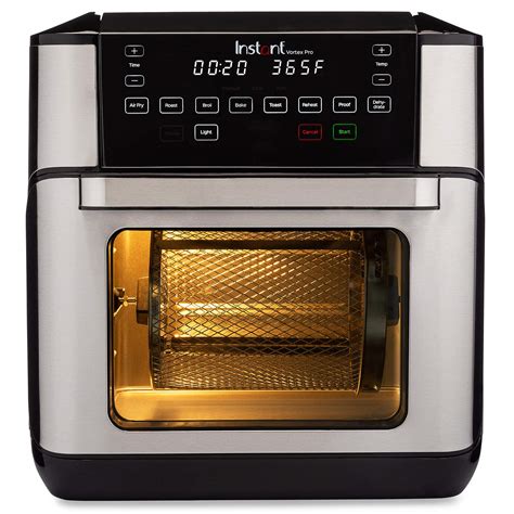 Instant Vortex Pro Air Fryer, 10 Quart, 9-in-1 Rotisserie and Convection Oven 1500W, Stainless ...