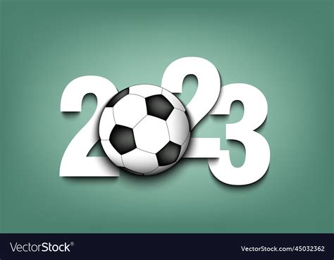 Happy new year 2023 and soccer ball Royalty Free Vector