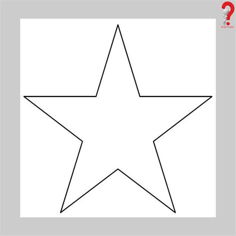 Five Point Star Template | Star template, Printable star, Shape templates