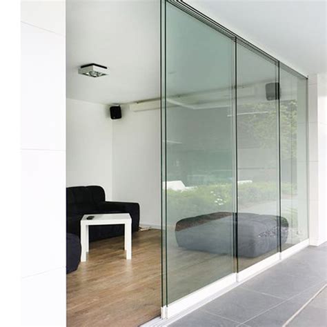 Custom Exterior Commercial Aluminum Frameless Glass Stacking Sliding Doors|Sliding Glass Door ...
