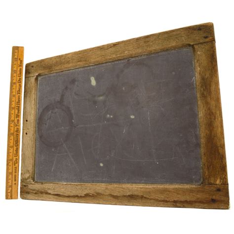 Antique SCHOOL SLATE CHALKBOARD 15x11" Double-Sided HARDWOOD FRAMED Bl – Get A Grip & More