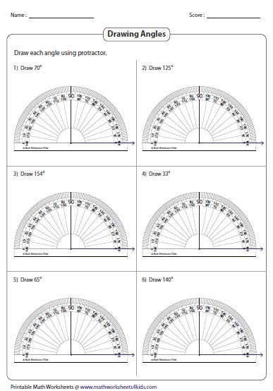 Drawing Angles With A Protractor Worksheet