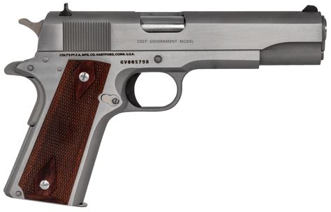 Colt 1911 Government Stainless 38 Super Pistol, National Match Barrel ...