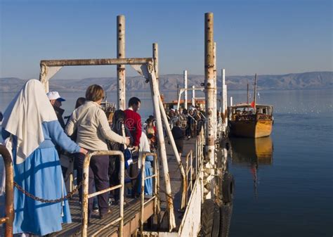 Boat on the sea of Galilee editorial stock image. Image of ship - 25619494