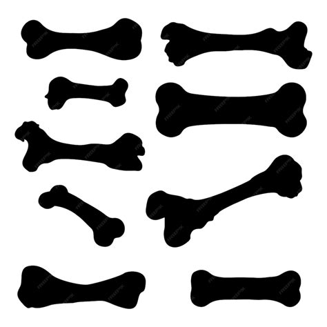 Premium Vector | Dog bone silhouette set Dog bone icon