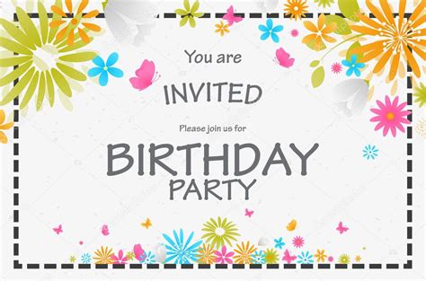 Birthday invitation card Stock Vector Image by ©bejotrus #127870562