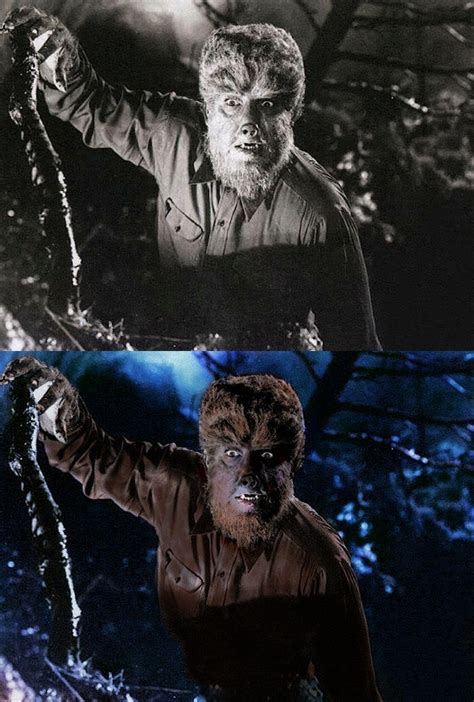 The Wolf Man Meets Color | Classic horror movies monsters, Movie monsters, Classic monster movies