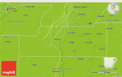 Physical 3D Map of Craighead County