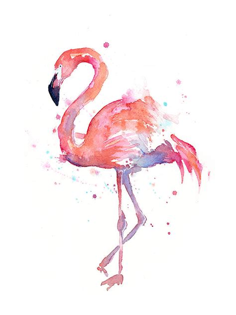 Flamingo Watercolor Painting by Olga Shvartsur - Pixels