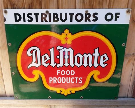 Del-Monte Antique Porcelain Sign (Vintage Fruits & Food Products Distributors Advertising Sign ...