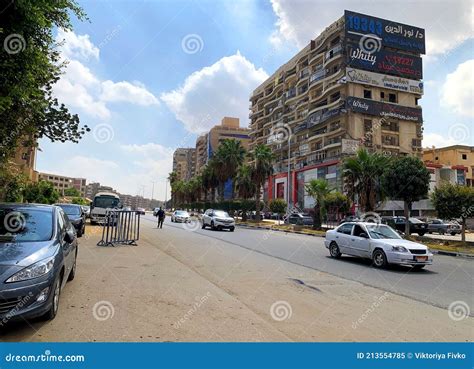 Nasr City Cairo Old Residential Street with a Traffic of the Road. Al ...