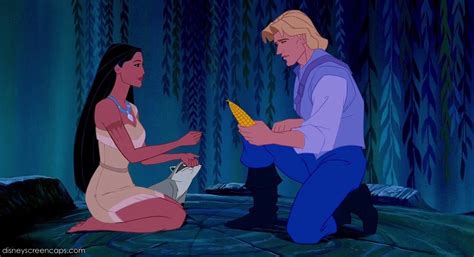 Coloriage Pocahontas et John Smith à imprimer