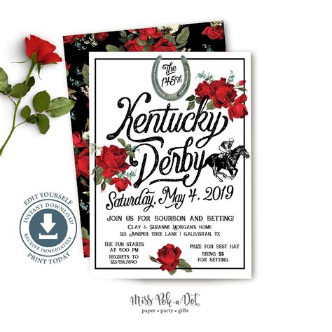 Free Printable Kentucky Derby Party Invitations - Comune National