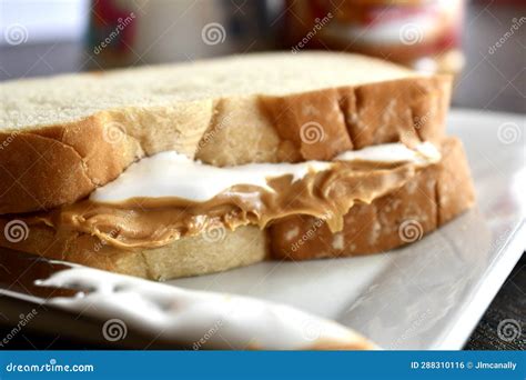 Fluffernutter sandwich stock photo. Image of fluffer - 288310116