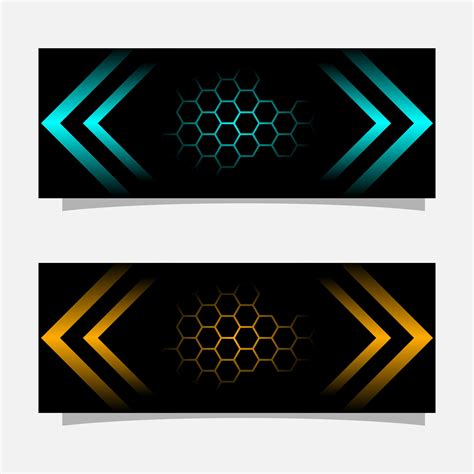 Abstract black banner modern concept design. Glossy gold and blue color 601823 Vector Art at ...