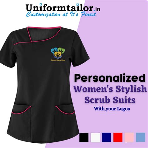 Personalized Women's Stylish Scrub Suits with your logos and names.