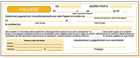 Ejemplo de pagaré con formato y modelo en Word y PDF para imprimir