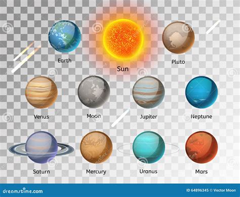 Planets Colorful Vector Set on White Background Stock Vector ...