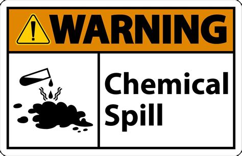 Warning Chemical Spill Sign On White Background 14832763 Vector Art at Vecteezy