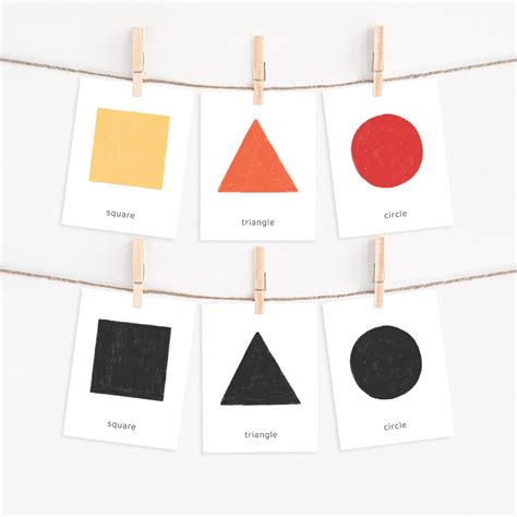 PRINTABLE Shapes Flashcards for Kids, Montessori Toddler Preschool ...