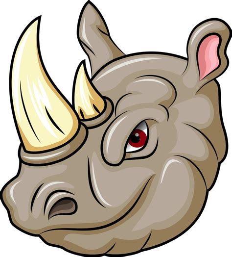 Cartoon angry rhino head mascot 17103692 Vector Art at Vecteezy