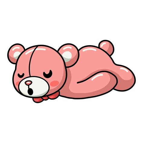 Cute teddy bear cartoon sleeping 12378348 Vector Art at Vecteezy