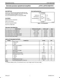 Philips Semiconductors UA741 Series Datasheets. UA741N, UA741CNB ...