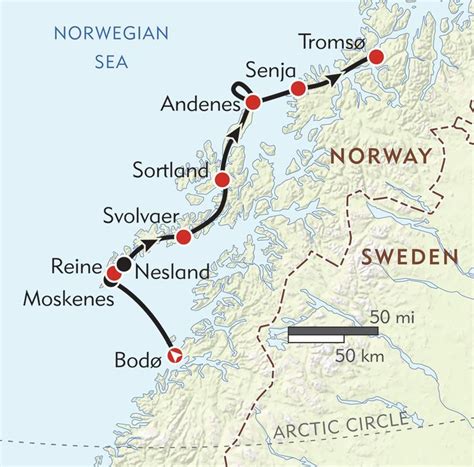 Map of Northern Norway and the Lofoten Islands