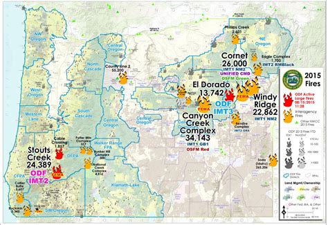 Wildfire - Oregon Dept of Forestry: Large Fire Map