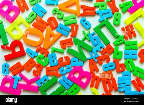 Colorful alphabet letters on a magnet Stock Photo - Alamy