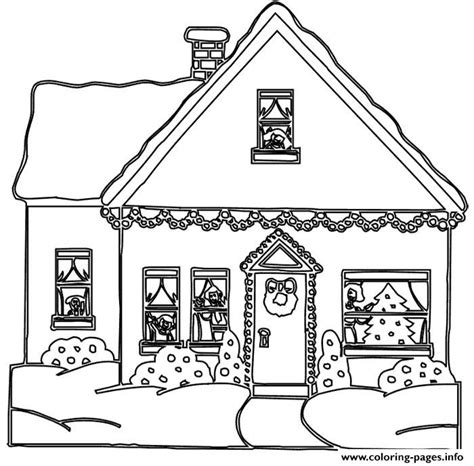 Christmas Gingerbread House Coloring page Printable