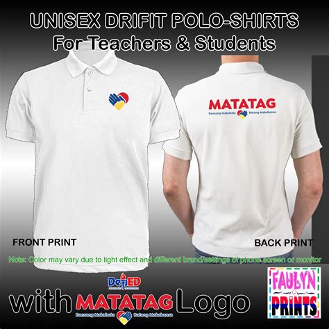 DepED MATATAG HEART Logo Printed on Premium Drifit POLO SHIRT - HIGH QUALITY SUBLIMATION PRINT ...