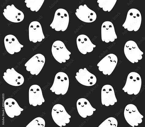 Cute ghost pattern Stock Vector | Adobe Stock