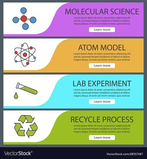 Science laboratory banner templates set Royalty Free Vector