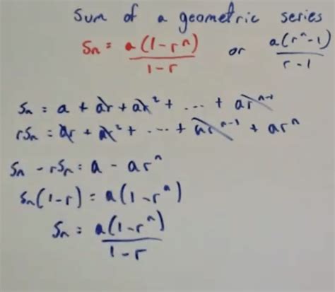 Proof of Sum of a Geometric Series Video – Corbettmaths