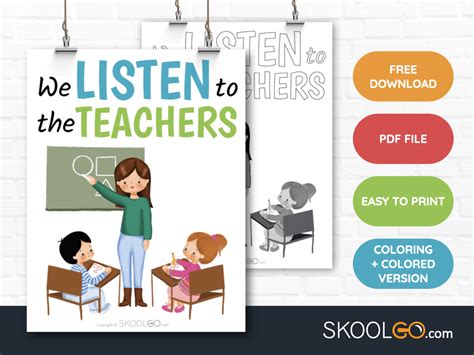 We Listen To The Teachers - Free Classroom Poster - SKOOLGO