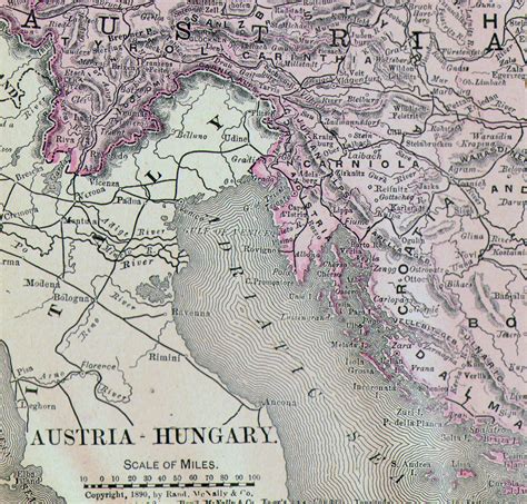 Austria Hungary Map Serbia Romania 1890 Rand by SurrenderDorothy