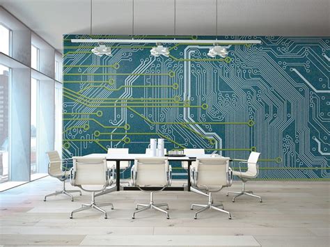 Circuit Board - Upbeat - Level Digital Wallcoverings #mural #digitalwallco… | Interior design ...