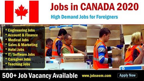 Jobs In Canada For Foreigners - INFOLEARNERS