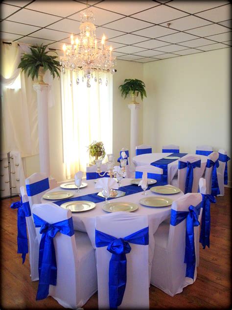 Blue and Silver reception | Blue wedding receptions, Royal blue wedding theme, Rose gold wedding ...