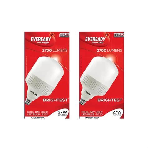 Buy Eveready 27W Glass Round LED Bulb (Pack of 2) Online in India at Best Prices