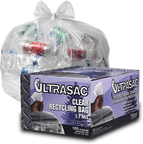 Heavy Duty 45 Gallon Garbage Bags (Huge 100 Pack w/Ties) - 40" x 46" - Industrial Quality Clear ...