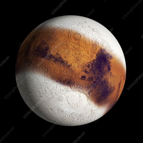 Mars in an ice age, illustration - Stock Image - C041/5708 - Science ...