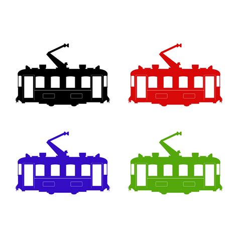 Tram Set On White Background 2084974 Vector Art at Vecteezy