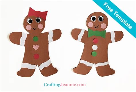 Gingerbread man Craft (Free Template) - Crafting Jeannie