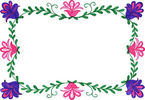 6 Flower Frame Colorful Rectangle (PNG Transparent) | OnlyGFX.com