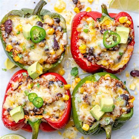 Easy Vegetarian Stuffed Peppers | Healthy Fitness Meals