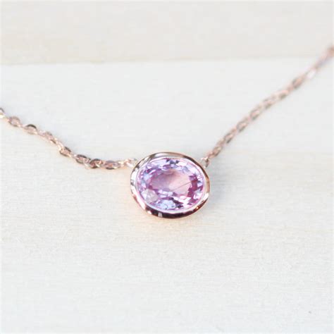 Pink Sapphire Necklace Precious Gemstone Gold Necklaces – EtoileJewelry